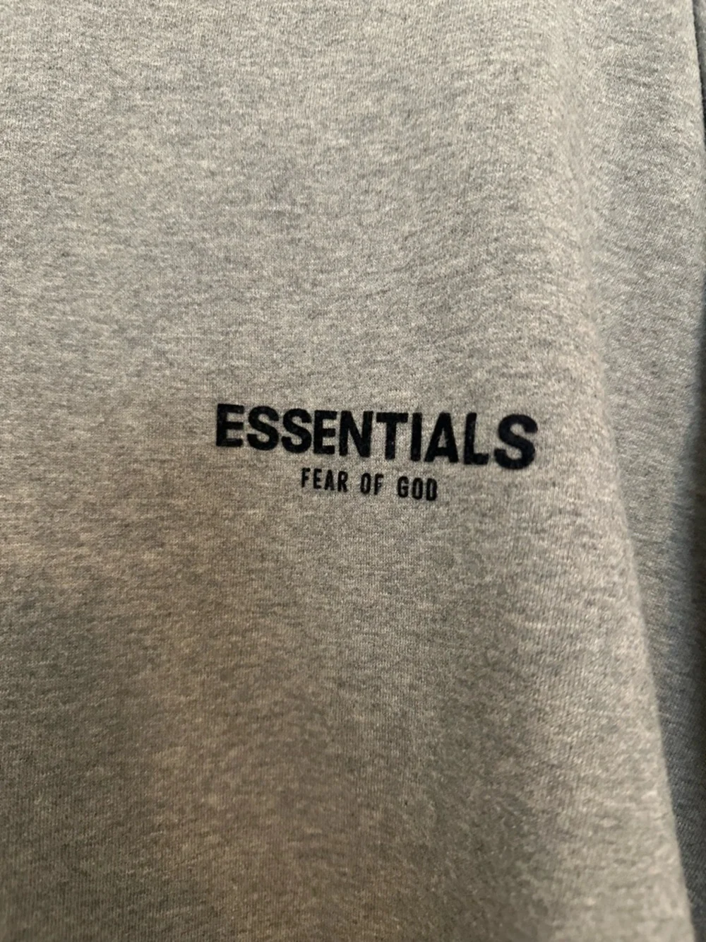 Fear of God ESSENTIALS Heather Gray Hoodie with Black Logo - Picture 3 of 7